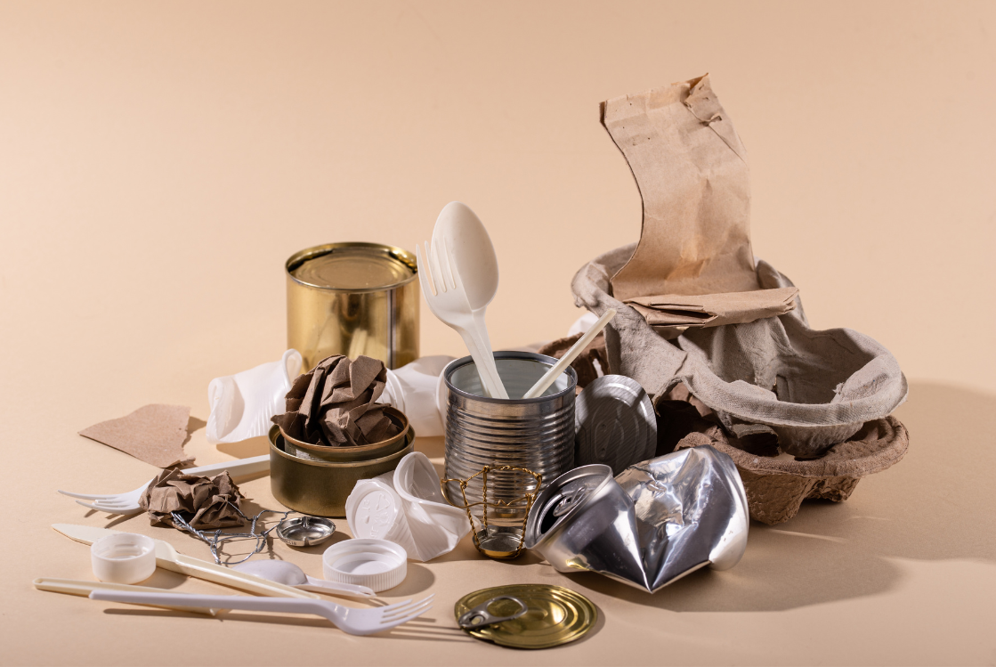 Various articles that can be recycled