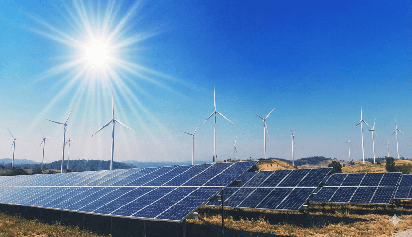 Solar and wind energy farm
