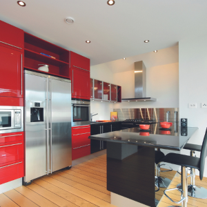 Decorative lamination used in kitchen cabinets and trolleys 