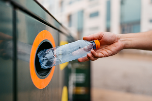 Disposing PET bottle for recycling